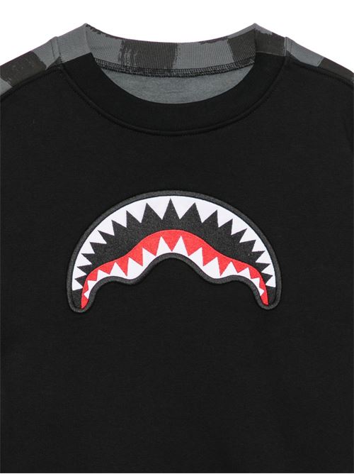 Felpa bambino Sprayground nera con applicazione shark mouth Sprayground kids | SPY1540GBLKX